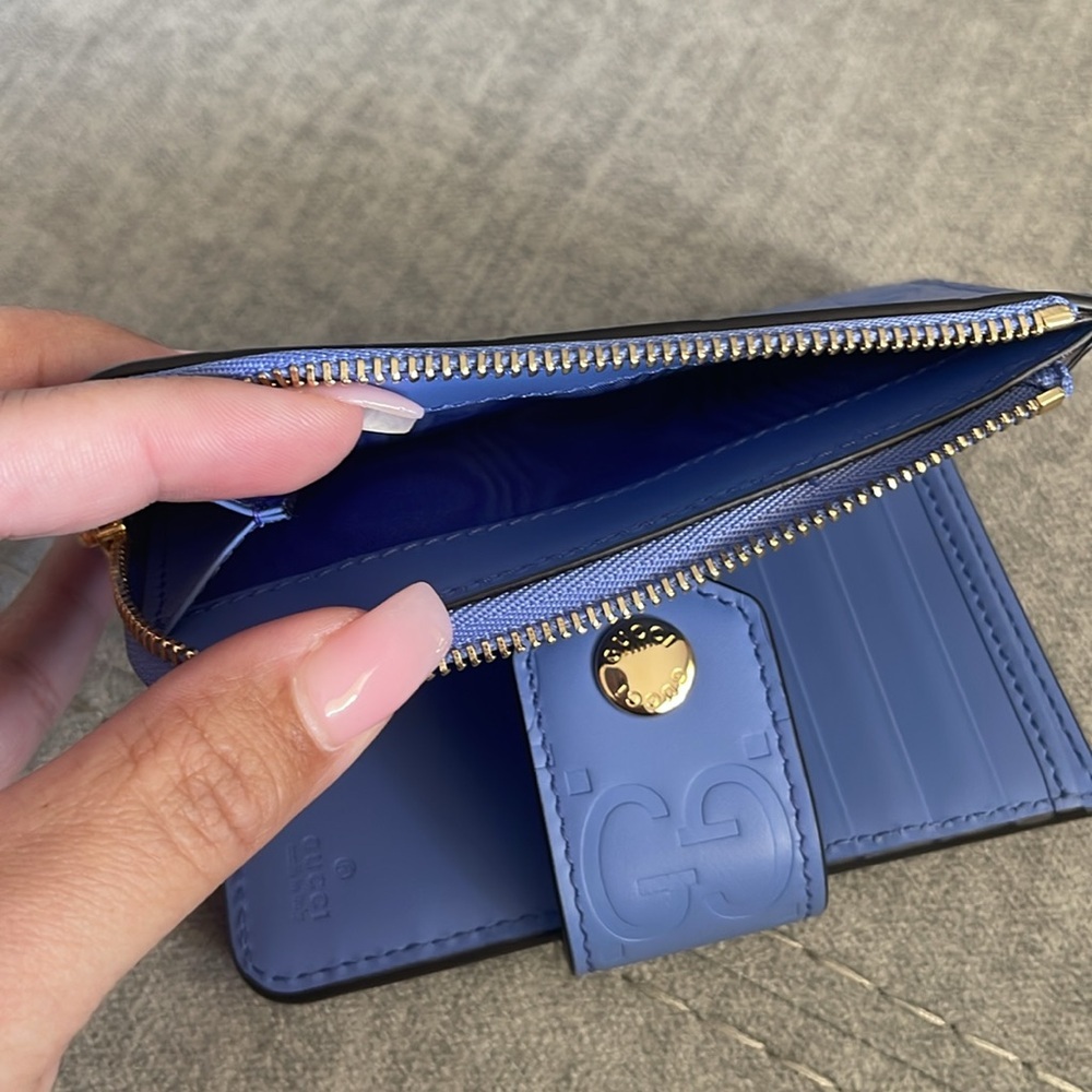 Gucci Blue Leather Wallet Classic Design - Picture 4 of 8
